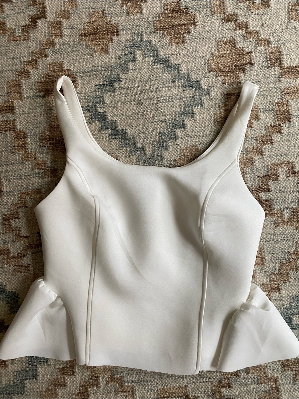 Maeve Cream Peplum Tank Top